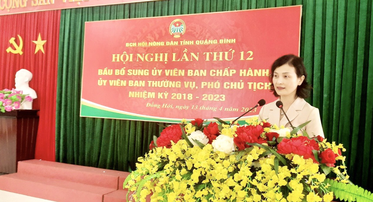 Bà Đỗ Thị Hoài Thu được bầu giữ chức Phó Chủ tịch Hội Nông dân tỉnh Quảng Bình - Ảnh 1.