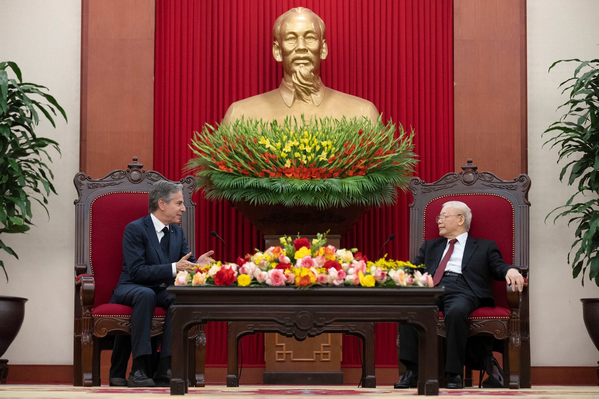 Tổng Bí thư Nguyễn Phú Trọng tiếp Ngoại trưởng Mỹ Antony Blinken - Ảnh 3.