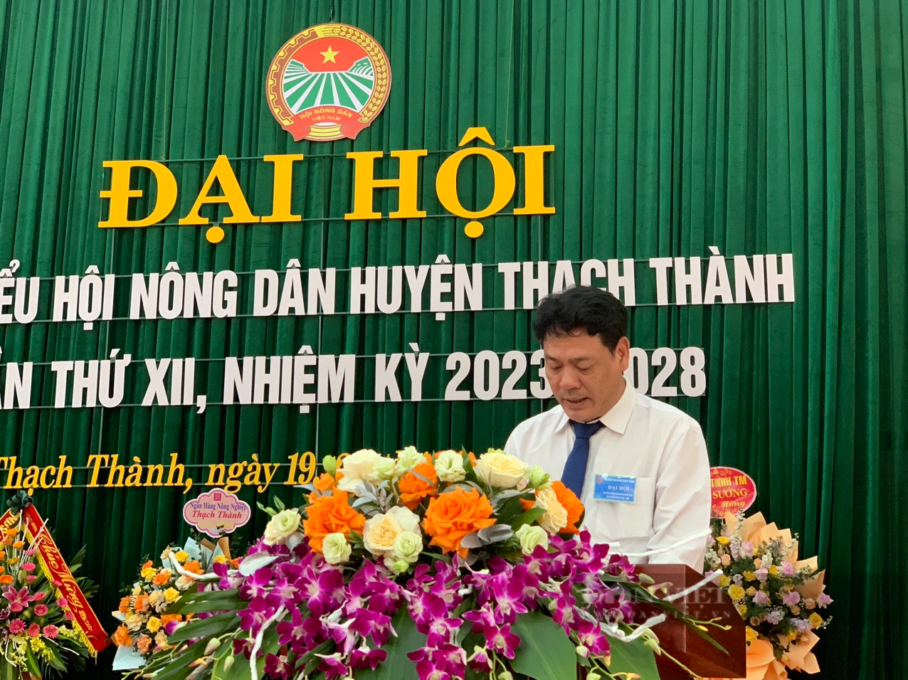 Đại hội đại biểu Hội Nông dân huyện Thạch Thành nhiệm kỳ 2023 – 2028, ông Nguyễn Hồng Vân tái đắc cử - Ảnh 2.