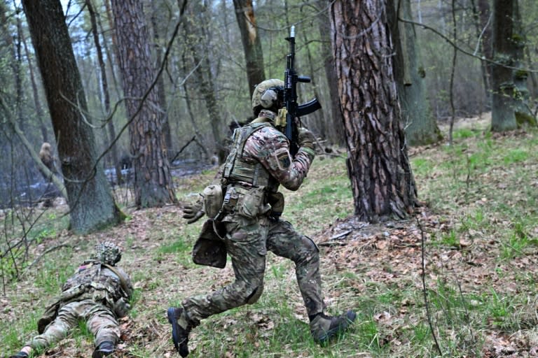 Lữ đoàn 'Bão tố' của Ukraine dàn trận trong rừng thề tiêu diệt Nga - Ảnh 1.