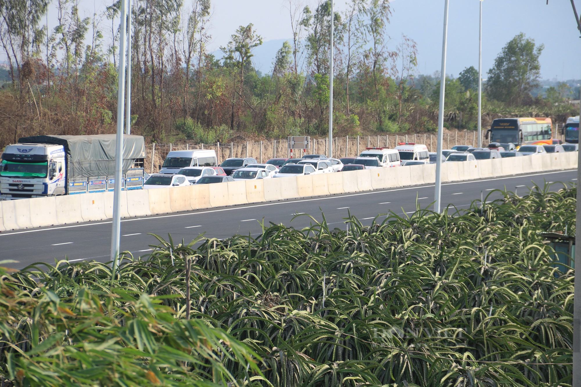 Hàng nghìn ô tô vào cao tốc Phan Thiết – Dầu Giây, CSGT và TTGT căng mình điều tiết - Ảnh 2.