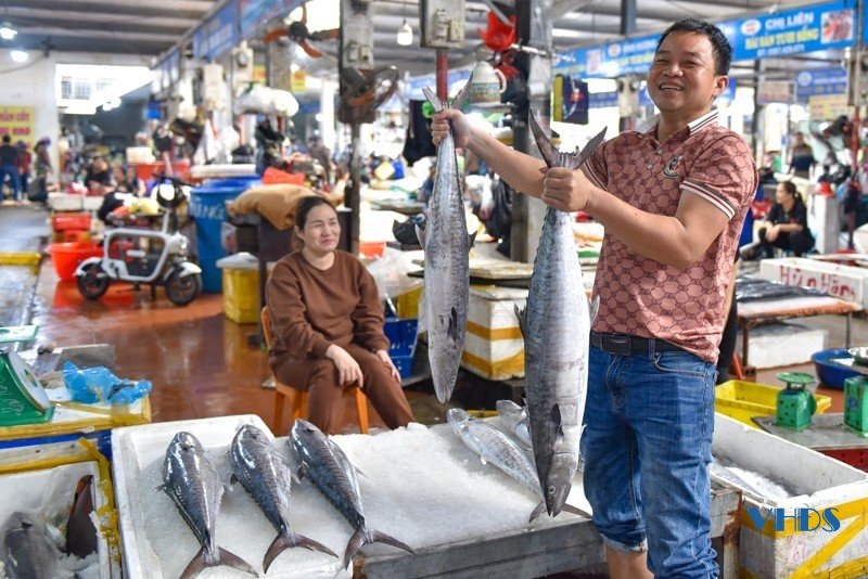La liệt mực, cá, tôm, ghẹ, bề bề,... tươi ngon ở chợ hải sản nổi tiếng Cột Đỏ - Ảnh 2.