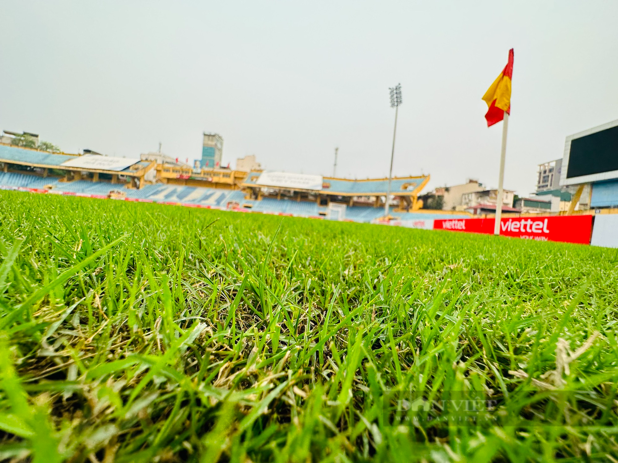 Mặt cỏ sân Hàng Đẫy xanh mướt trước trận HAGL - Viettel FC - Ảnh 4.