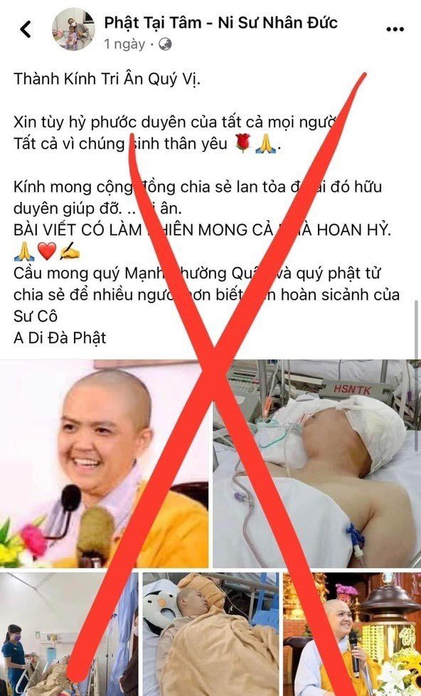 Thông tin kêu gọi ủng hộ tiền xây dựng chùa, làm từ thiện ở Bình Dương là sai sự thật - Ảnh 2.