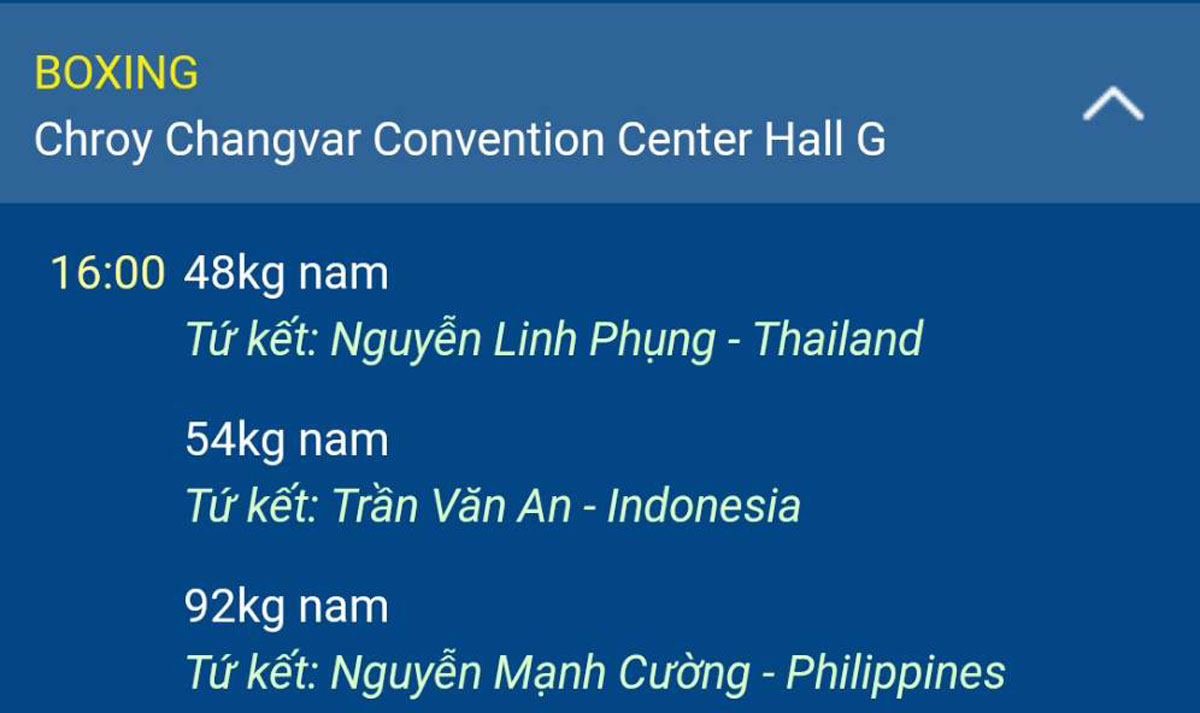 Lịch thi đấu SEA Games 32 ngày 11/5 của đoàn Thể thao Việt Nam - Ảnh 4.