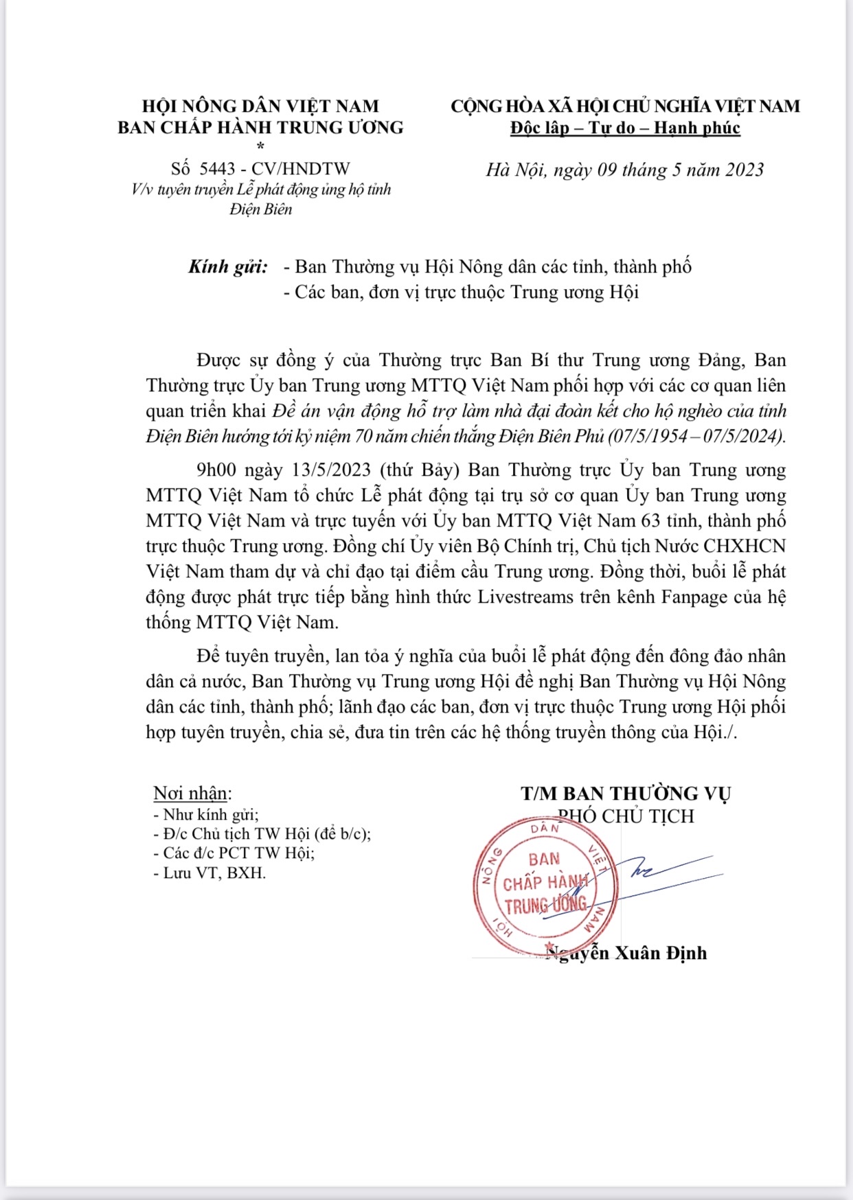 Tuyên truyền Lễ phát động ủng hộ làm nhà đại đoàn kết cho hộ nghèo tỉnh Điện Biên  - Ảnh 1.