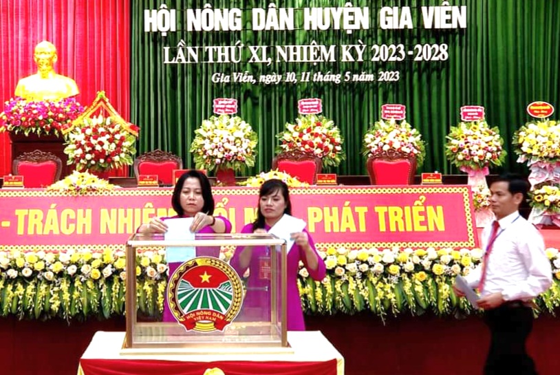 Đại hội đại biểu Hội Nông dân huyện Gia Viễn, bà Phạm Thị Thu Hiền tái đắc cử Chủ tịch - Ảnh 4.