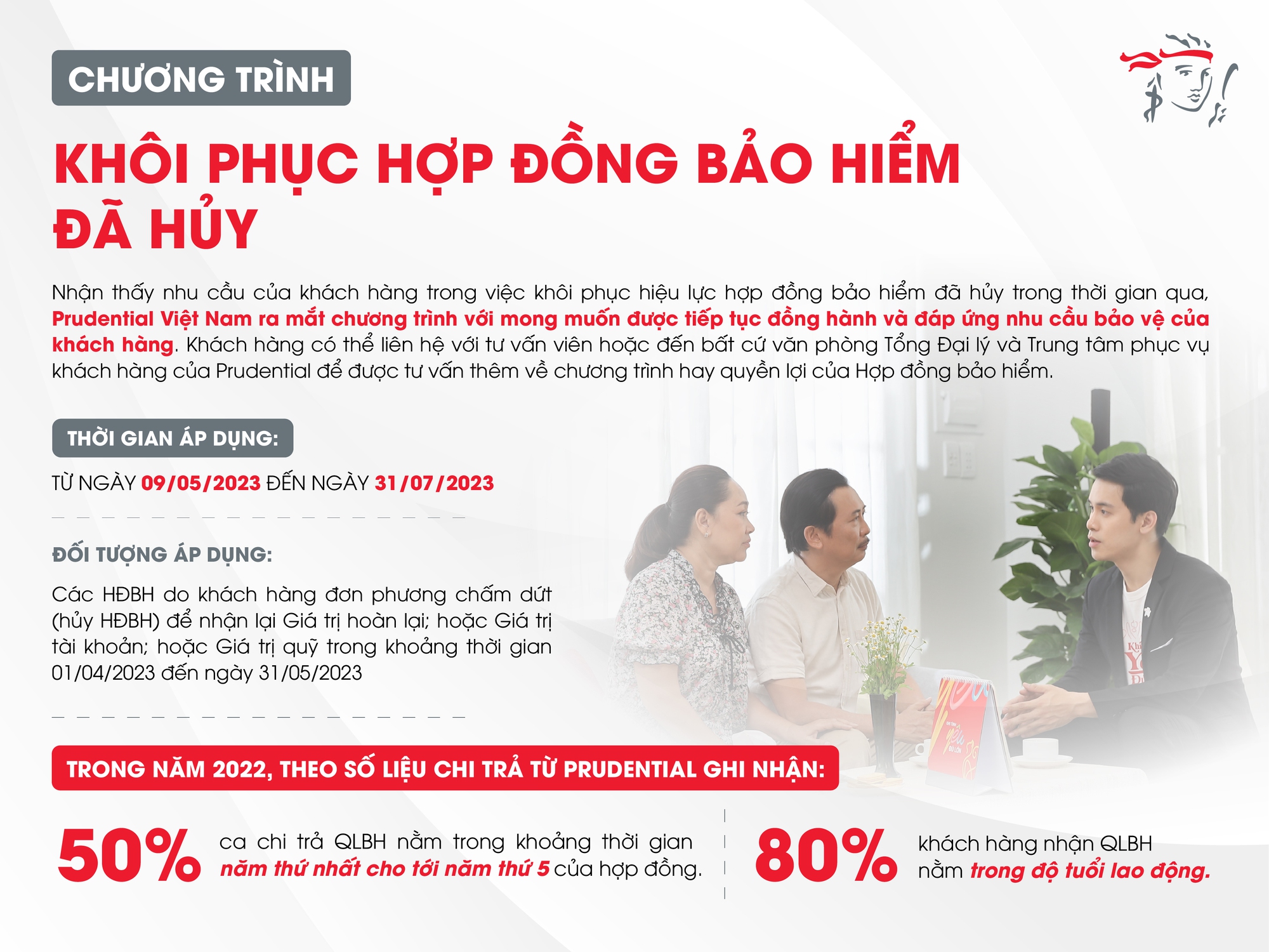 Prudential thông báo chương trình hỗ trợ khách hàng khôi phục hiệu lực hợp đồng bảo hiểm đã hủy - Ảnh 2.