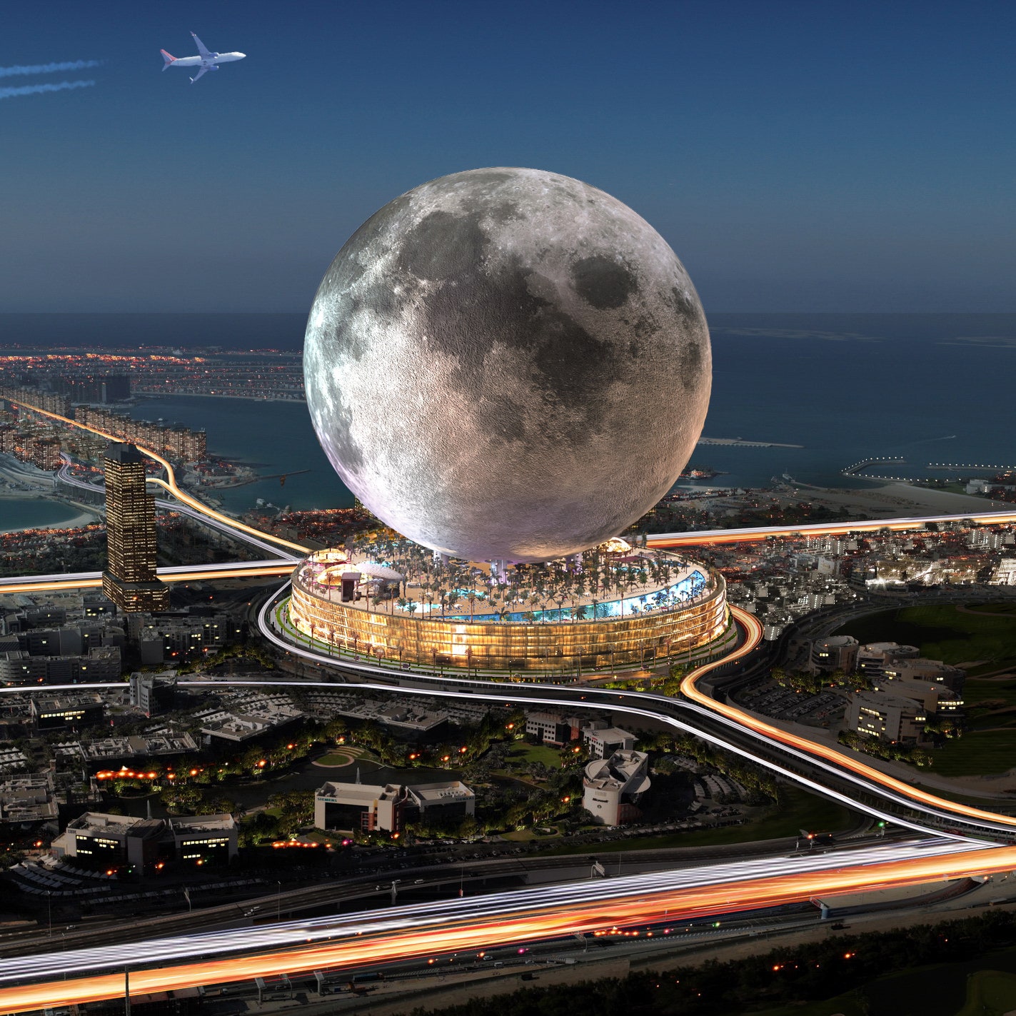 Sòng bạc &quot;khủng&quot; hình mặt trăng cao gần 300 mét tại Dubai - Ảnh 2.