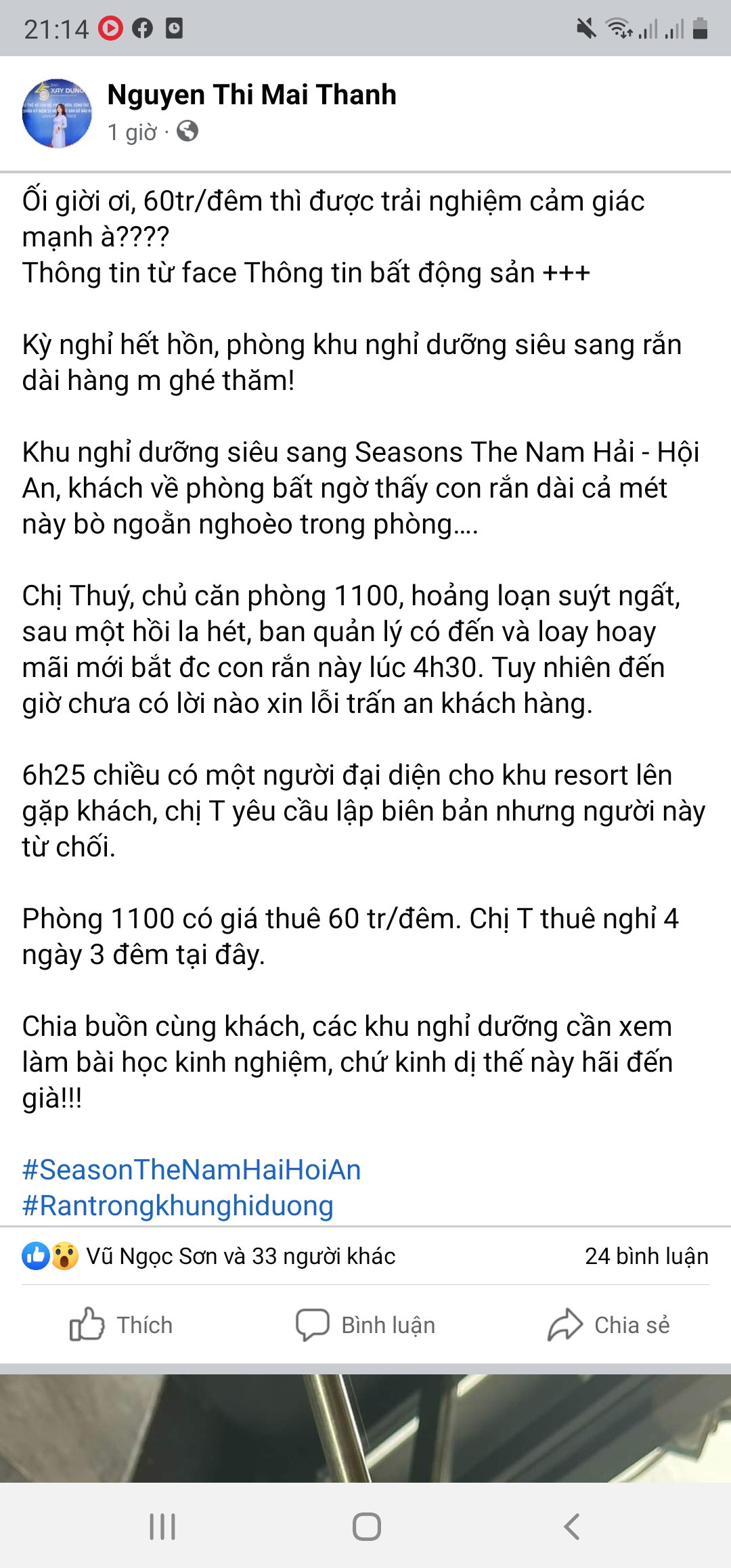 Sở VHTTDL Quảng Nam chính thức thông tin về việc xuất hiện rắn trong phòng &quot;siêu sang&quot; ở khách sạn giá 60 triệu/đêm  - Ảnh 2.