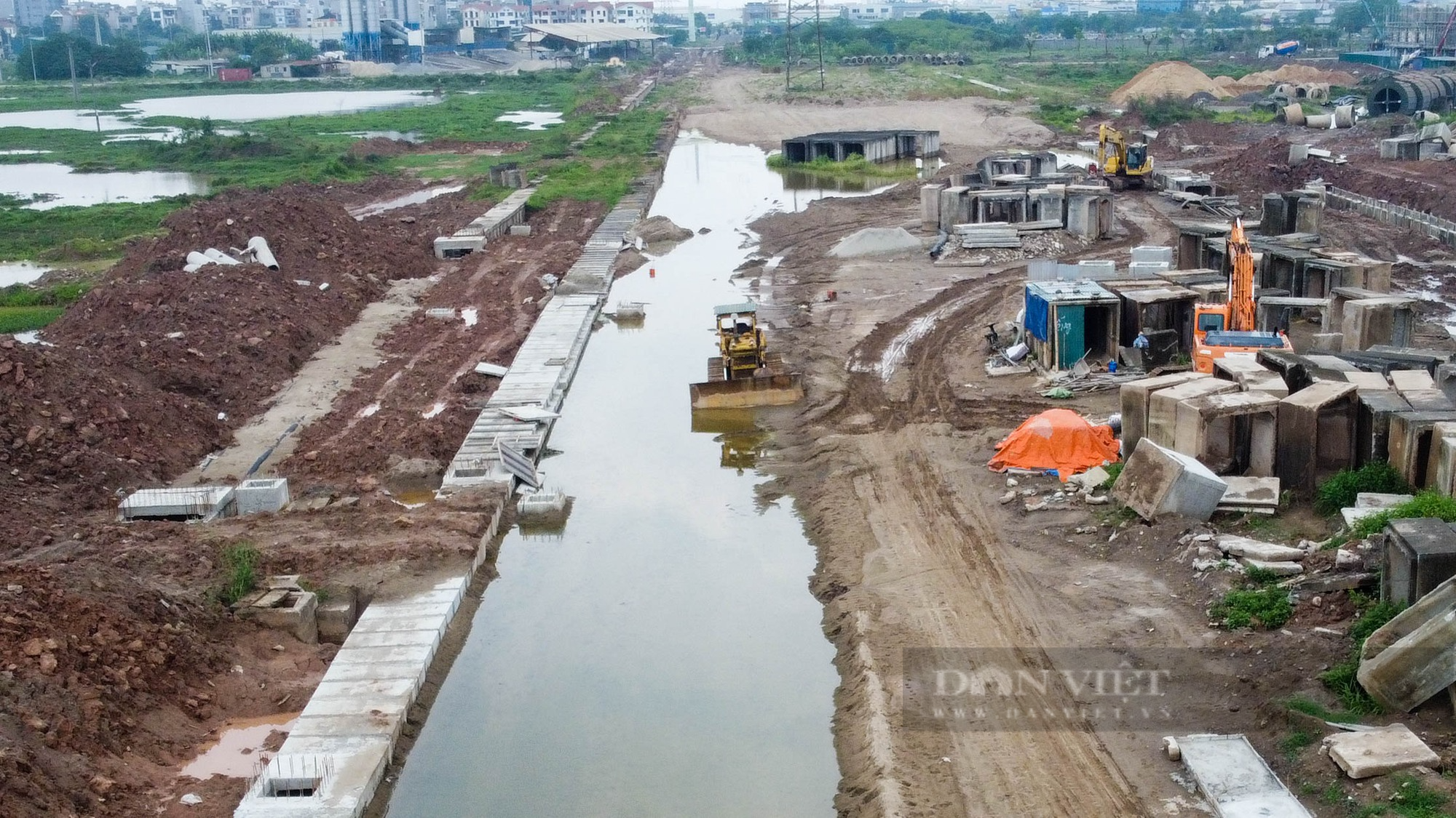 Hiện trạng tuyến đường vành đai 3,5 đoạn QL32 - Đại lộ Thăng Long sau 6 năm khởi công - Ảnh 7.