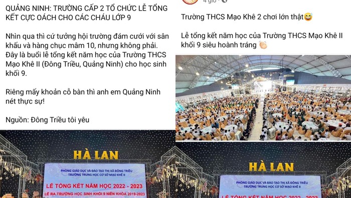 Lễ tổng kết năm học ngồi như tiệc đám cưới ở Đông Triều, Quảng Ninh: Người trong cuộc nói gì? - Ảnh 1.