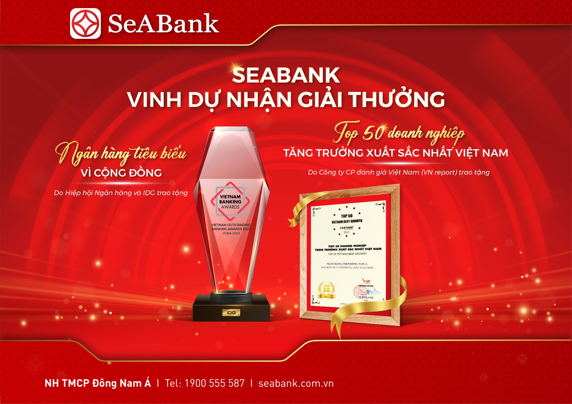 SeABank được vinh danh Ngân hàng tiêu biểu vì cộng đồng 2022 và Top 50 Doanh nghiệp tăng trưởng xuất sắc nhất Việt Nam - Ảnh 1.