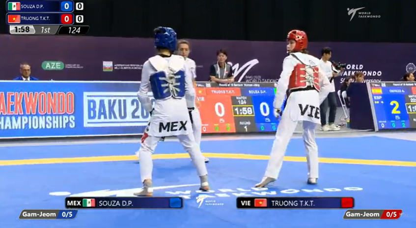 NÓNG: Trương Thị Kim Tuyền gây sốc tại giải taekwondo vô địch thế giới 2023  - Ảnh 1.