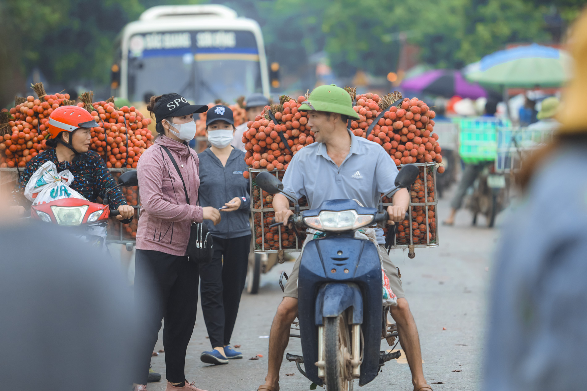 Nông dân Bắc Giang trắng đêm thu hoạch vải thiều, chở đi bán từ tờ mờ sáng - Ảnh 17.