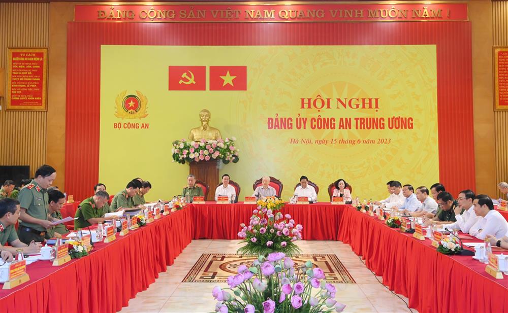 Tổng Bí thư Nguyễn Phú Trọng dự hội nghị Đảng ủy Công an Trung ương 6 tháng đầu năm 2023 - Ảnh 2.
