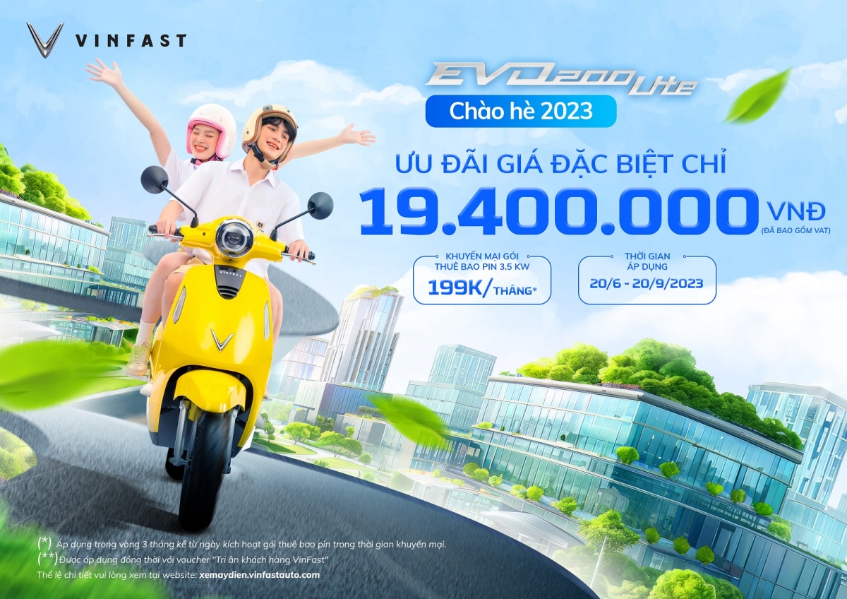 VinFast ưu đãi đặc biệt mùa hè - Evo200 Lite về giá 19,4 triệu đồng - Ảnh 1.