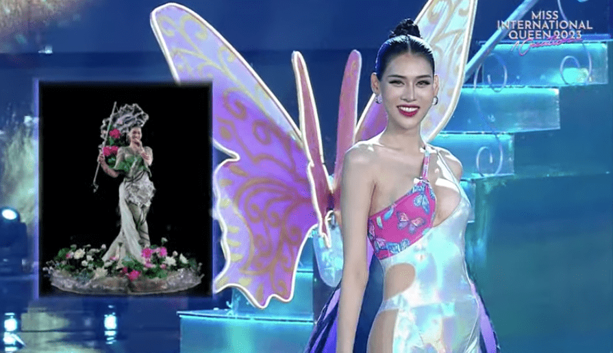 Chung kết Hoa hậu Chuyển giới Quốc tế 2023: Dịu Thảo mặc xẻ sâu quyến rũ - Ảnh 3.