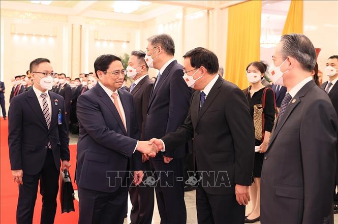 Lễ đón chính thức Thủ tướng Phạm Minh Chính thăm Trung Quốc - Ảnh 4.