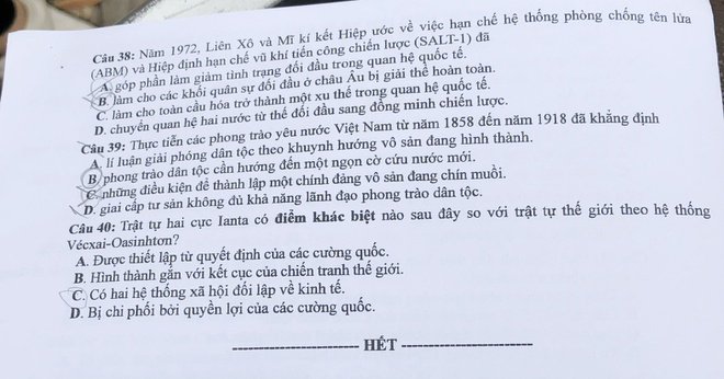 Đề thi chính thức tổ hợp môn Khoa học xã hội tốt nghiệp năm 2020 có đáp án  - Ảnh 9.