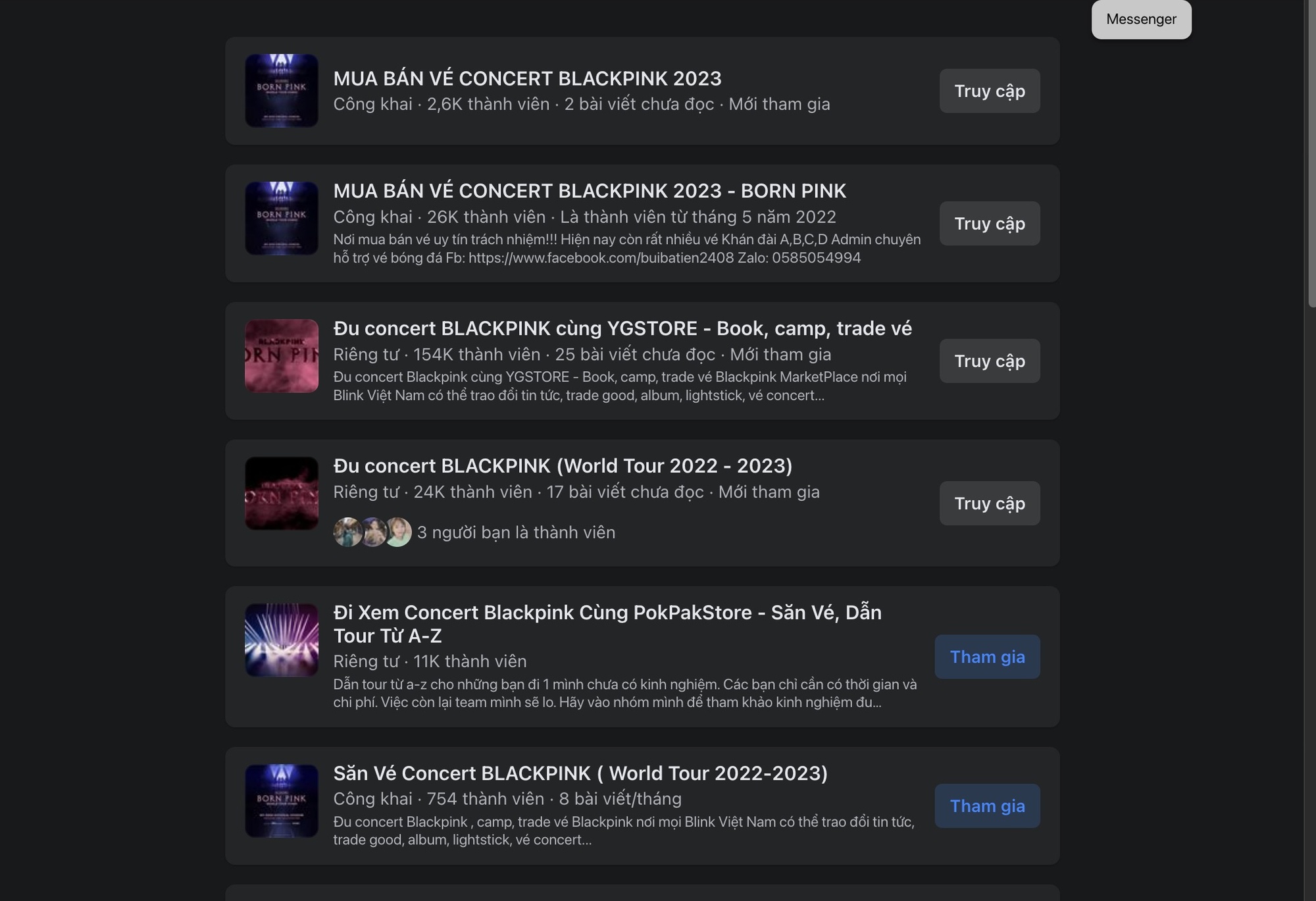 Hàng loạt nhóm Facebook đổi tên để bán vé concert BlackPink - Ảnh 2.