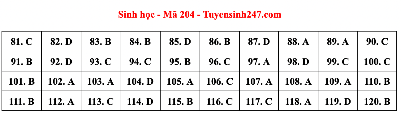 Cập nhật gợi ý đáp án đề thi môn Vật lý, Hóa học, Sinh học tốt nghiệp THPT năm 2023 theo mã đề nhanh nhất - Ảnh 19.