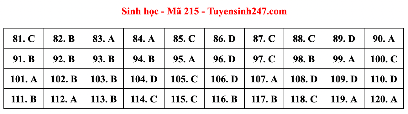 Cập nhật gợi ý đáp án đề thi môn Vật lý, Hóa học, Sinh học tốt nghiệp THPT năm 2023 theo mã đề nhanh nhất - Ảnh 26.