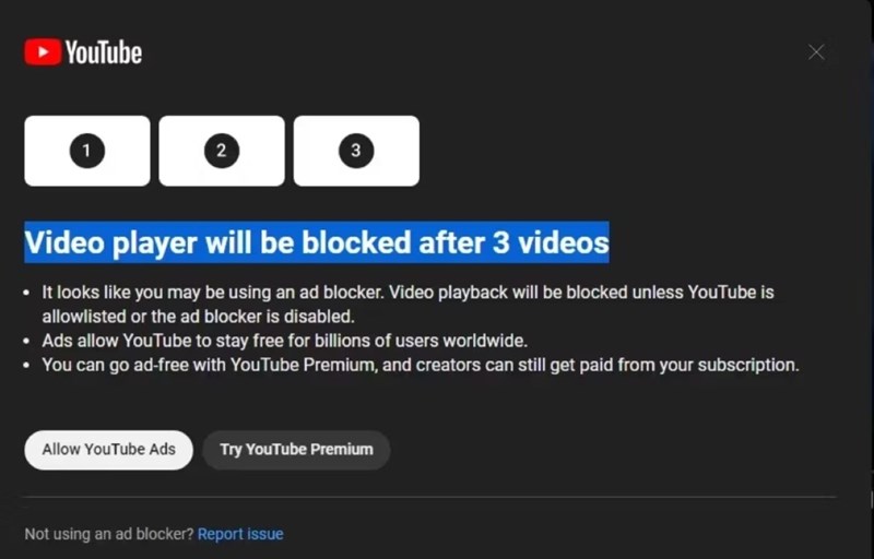 Youtube cấm người dùng xem video nếu cố tình sử dụng trình chặn quảng cáo - Ảnh 2.