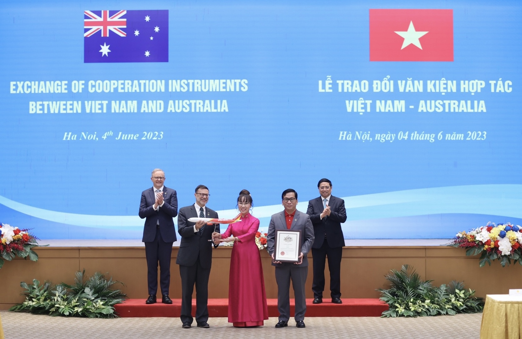 Thủ tướng hai nước Việt Nam, Úc chứng kiến lễ công bố đường bay thẳng thành phố Hồ Chí Minh – Brisbane của Vietjet - Ảnh 1.