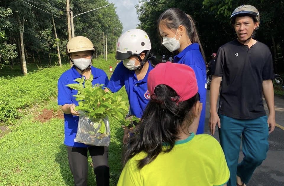 Đường hoa nông thôn mới ở một huyện của Bà Rịa-Vũng Tàu đẹp mê tơi với hoa mười giờ, cây bông trang - Ảnh 3.