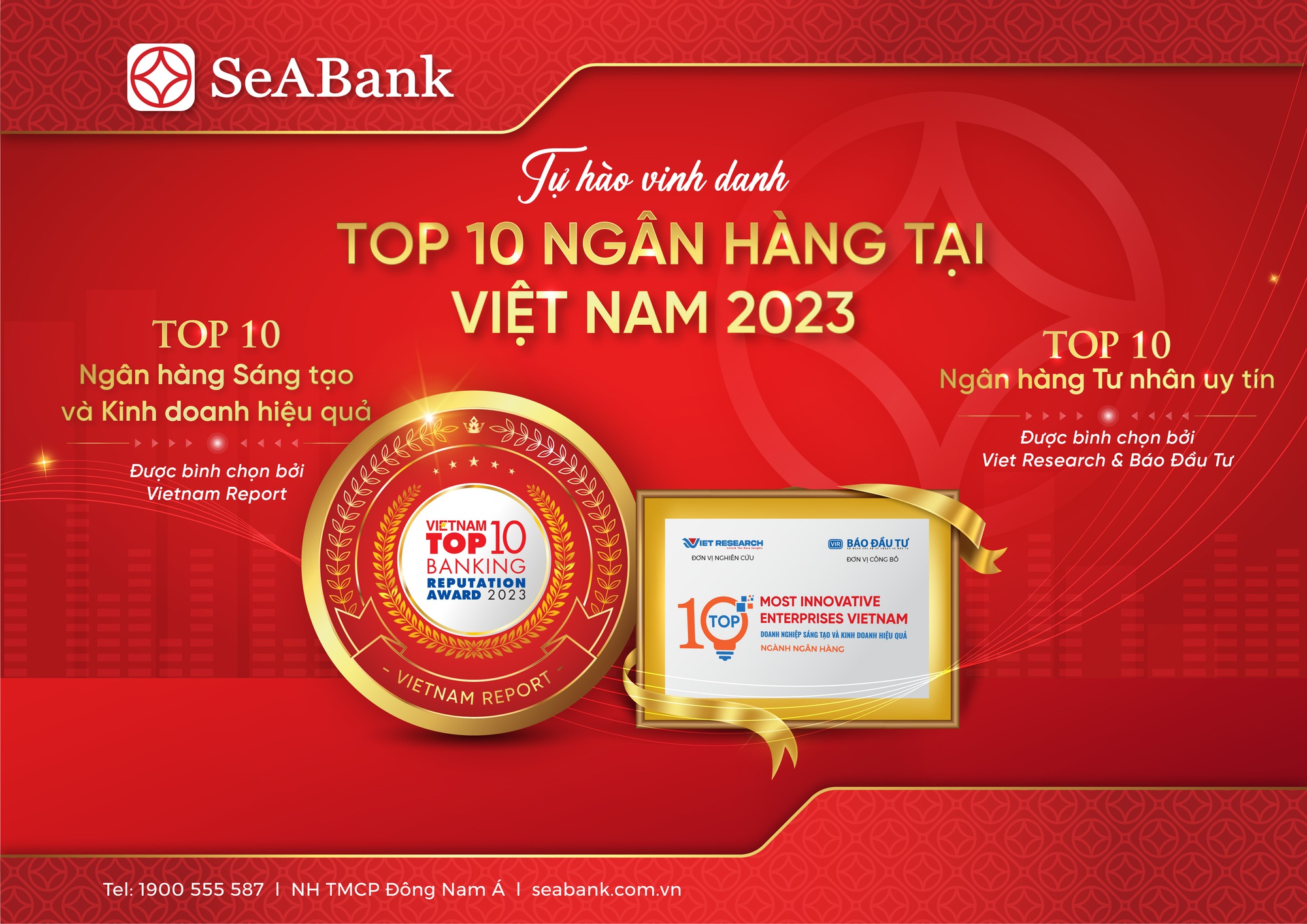 SeABank được vinh danh Top 10 Ngân hàng sáng tạo và kinh doanh hiệu quả và Top 10 Ngân hàng tư nhân uy tín 2023 - Ảnh 1.