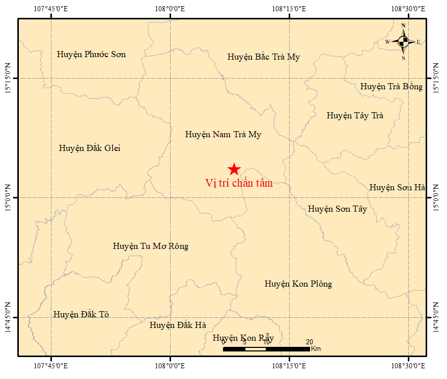 Lại xuất hiện động đất ở huyện Nam Trà My của tỉnh Quảng Nam - Ảnh 1.