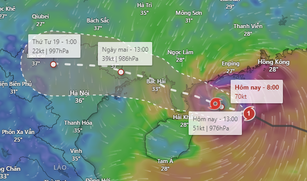 Tin bão khẩn cấp: Bão số 1 giật cấp 15, cách Móng Cái 480km về phía Đông Đông Nam - Ảnh 1.