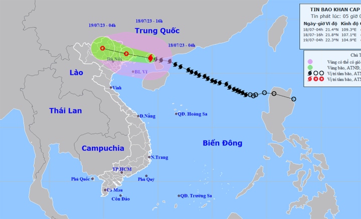 Bão số 1 giảm cấp, giật cấp 14, cách Móng Cái 140km, tiến nhanh về đất liền - Ảnh 1.