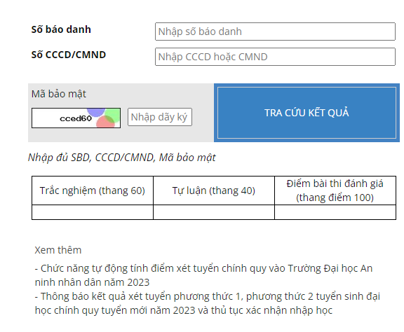 Điểm thi đánh giá năng lực 2023 của Bộ Công an: Các trường đồng loạt công bố - Ảnh 1.