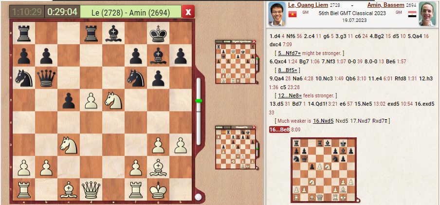 Lê Quang Liêm toàn thắng 2 ván liên tiếp, bứt phá tại Biel Grandmaster 2023 - Ảnh 3.