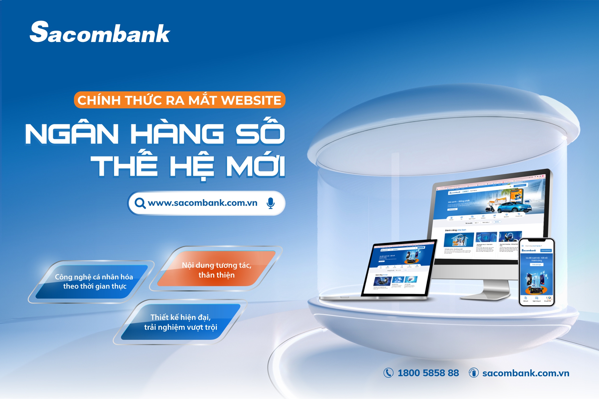 Sacombank ra mắt website Ngân hàng số thế hệ mới - Ảnh 1.