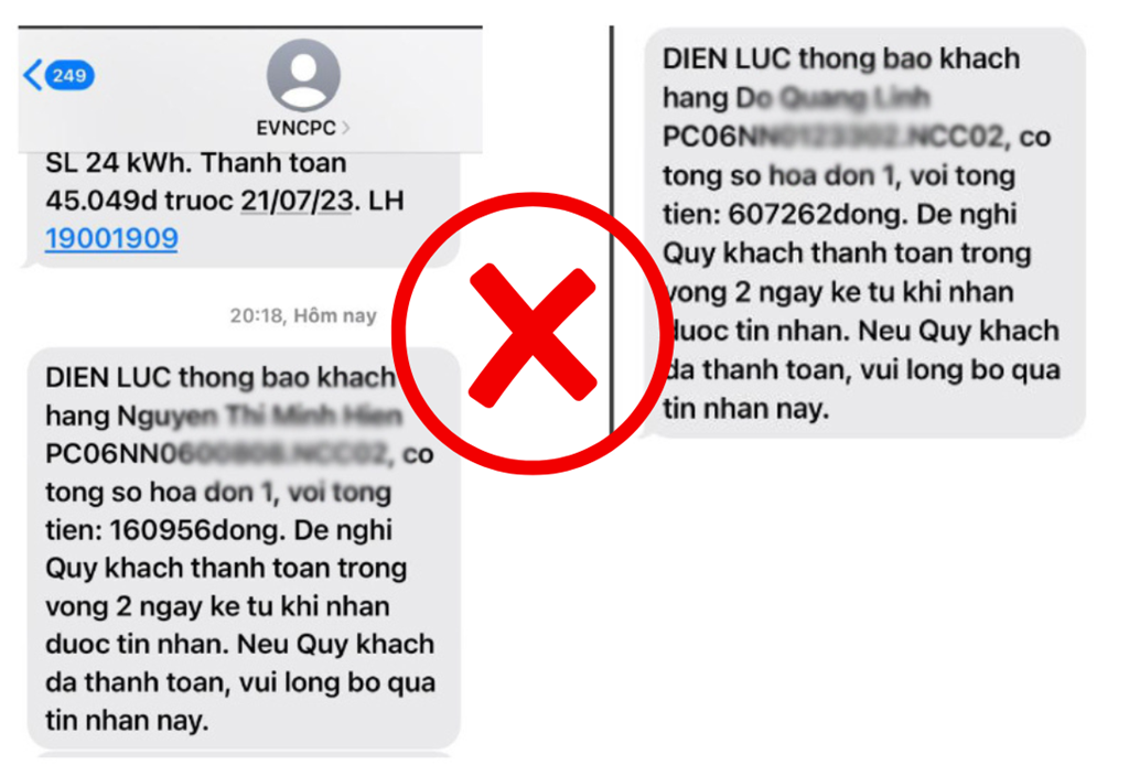 Xuất hiện tin nhắn giả mạo &quot;đề nghị thanh toán tiền điện&quot; - Ảnh 1.