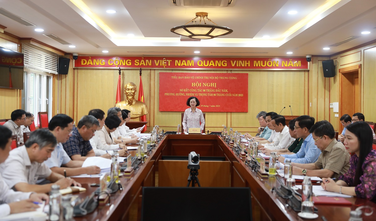 Thường trực Ban Bí thư chủ trì họp Tiểu ban Bảo vệ chính trị nội bộ Trung ương - Ảnh 1.