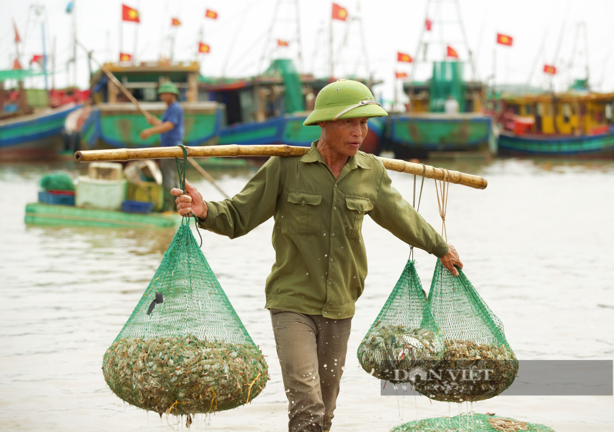 Tấp nập chợ cá Giao Hải ở Nam Định, thuyền vừa cập bến, thương lái đã tranh nhau thu mua hải sản - Ảnh 10.