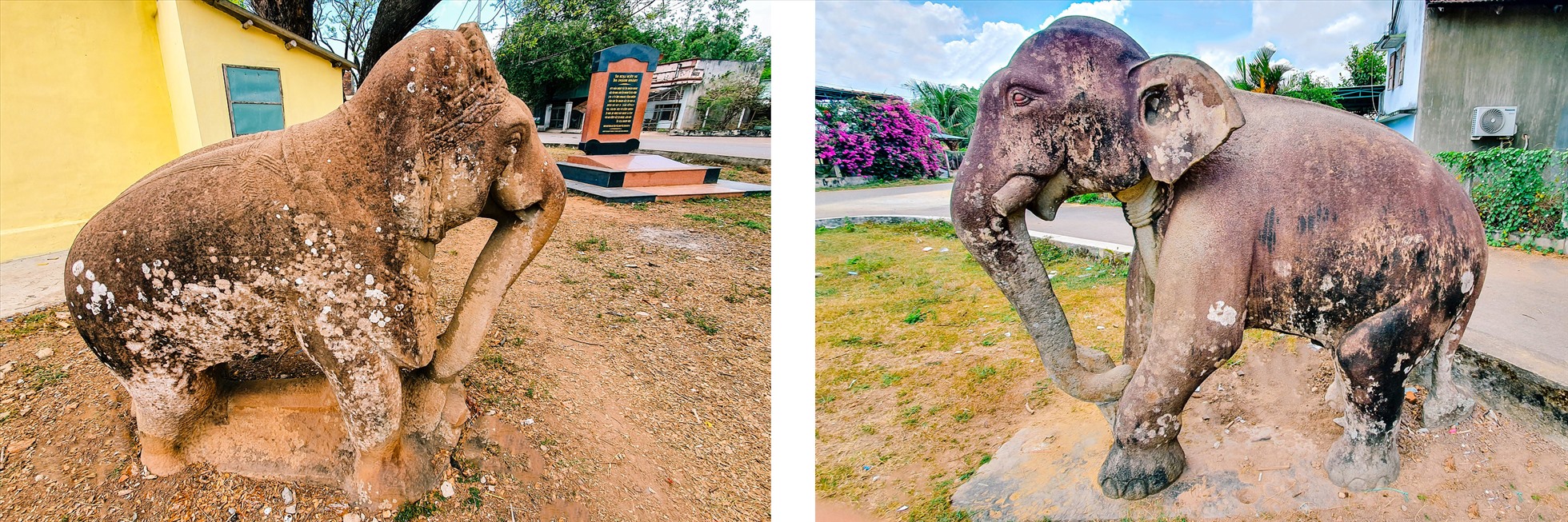 Hai pho tượng cổ hình voi đá thành Đồ Bàn ở Bình Định là báu vật của người Champa chứa bí ẩn - Ảnh 2.