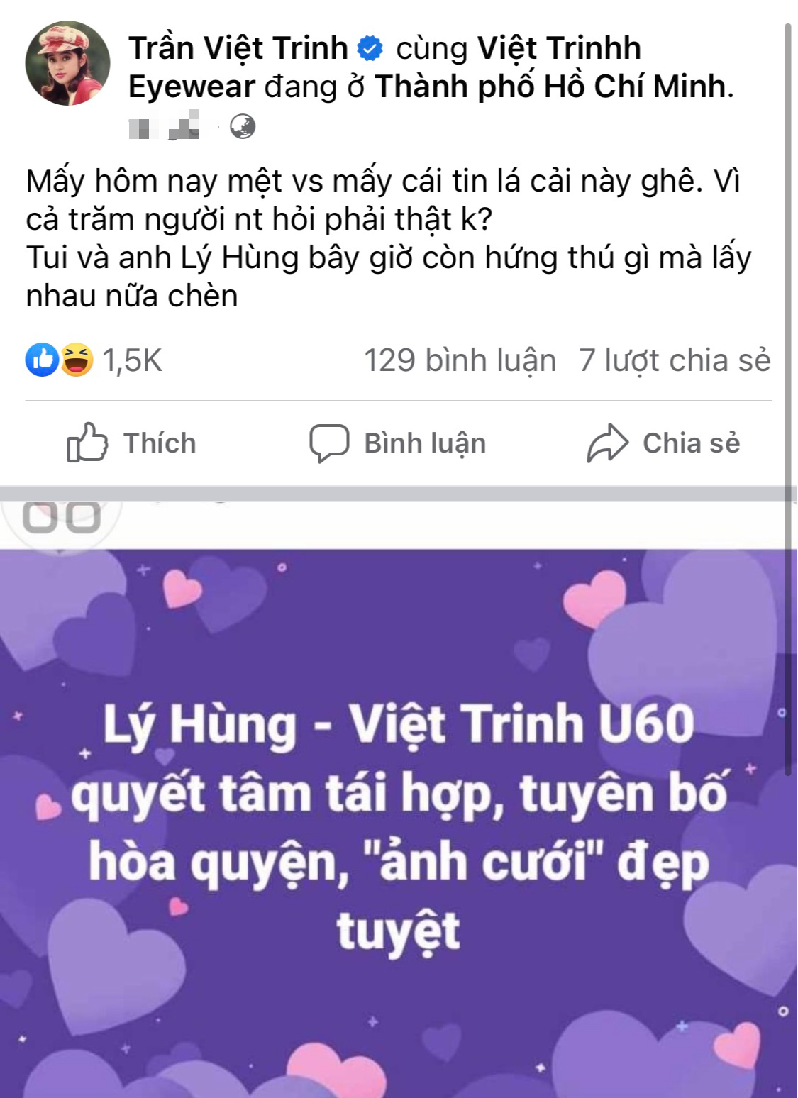Diễn viên Việt Trinh bức xúc lên tiếng đính chính tin đồn &quot;tái hợp&quot; với tài tử Lý Hùng ở tuổi 51 - Ảnh 4.