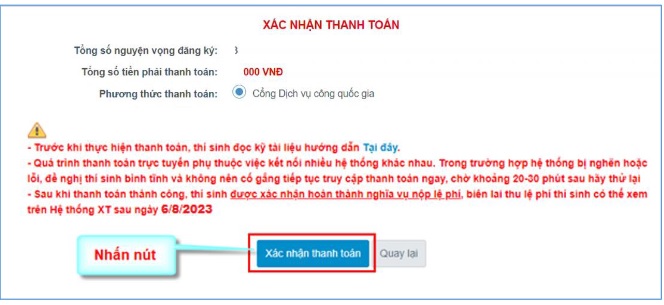 Cách thanh toán nguyện vọng 2023 bằng ngân hàng Mbbank, Vietcombank, Vietinbank - Ảnh 3.