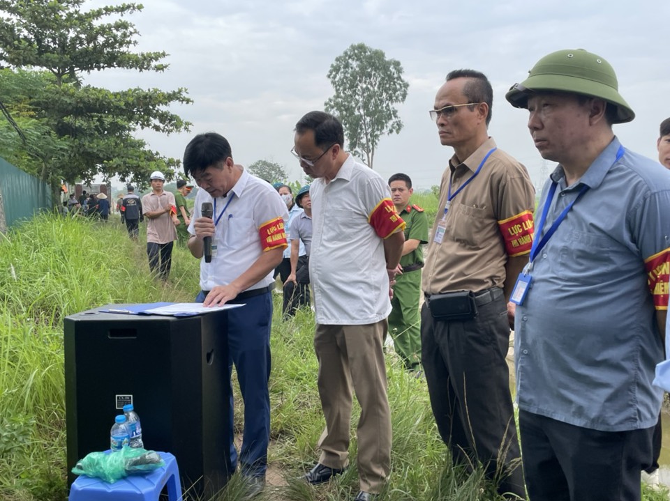 Huyện Thường Tín cưỡng chế thu hồi đất xây dựng CCN Ninh Sở giai đoạn 2 - Ảnh 1.