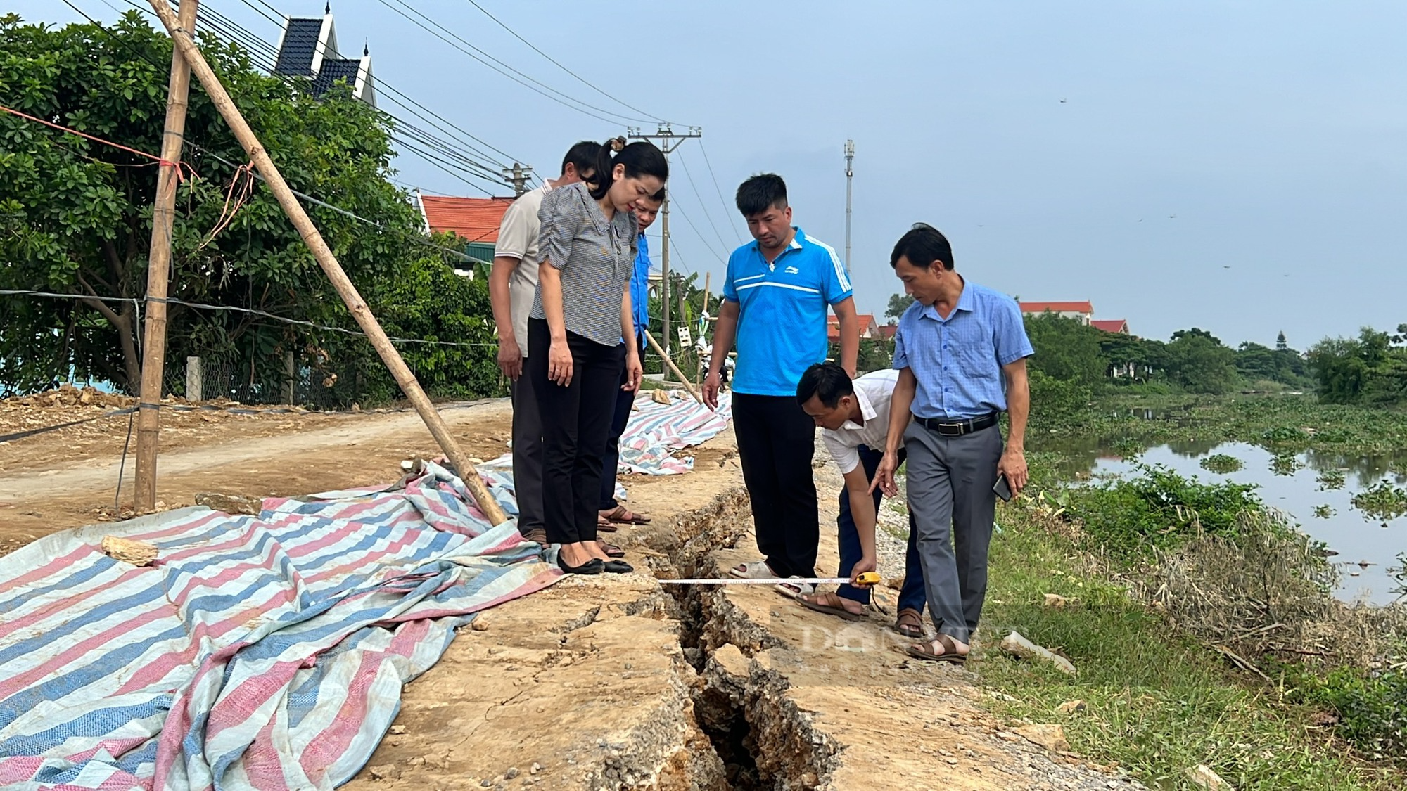 Cả nghìn hộ dân xã Nga Điền, huyện Nga Sơn (Thanh Hoá) sống thấp thỏm bên đê nứt toác - Ảnh 3.