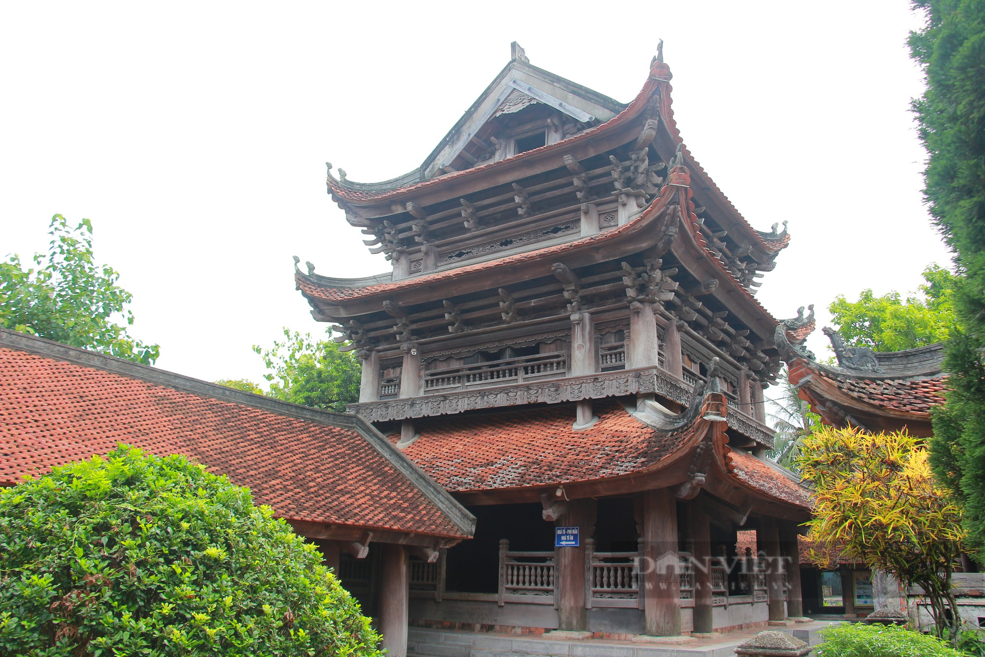 Chùa Keo ở Thái Bình (Bài 2): Gác chuông gỗ có hình dáng bông hoa sen, cao nhất ở Việt Nam - Ảnh 2.