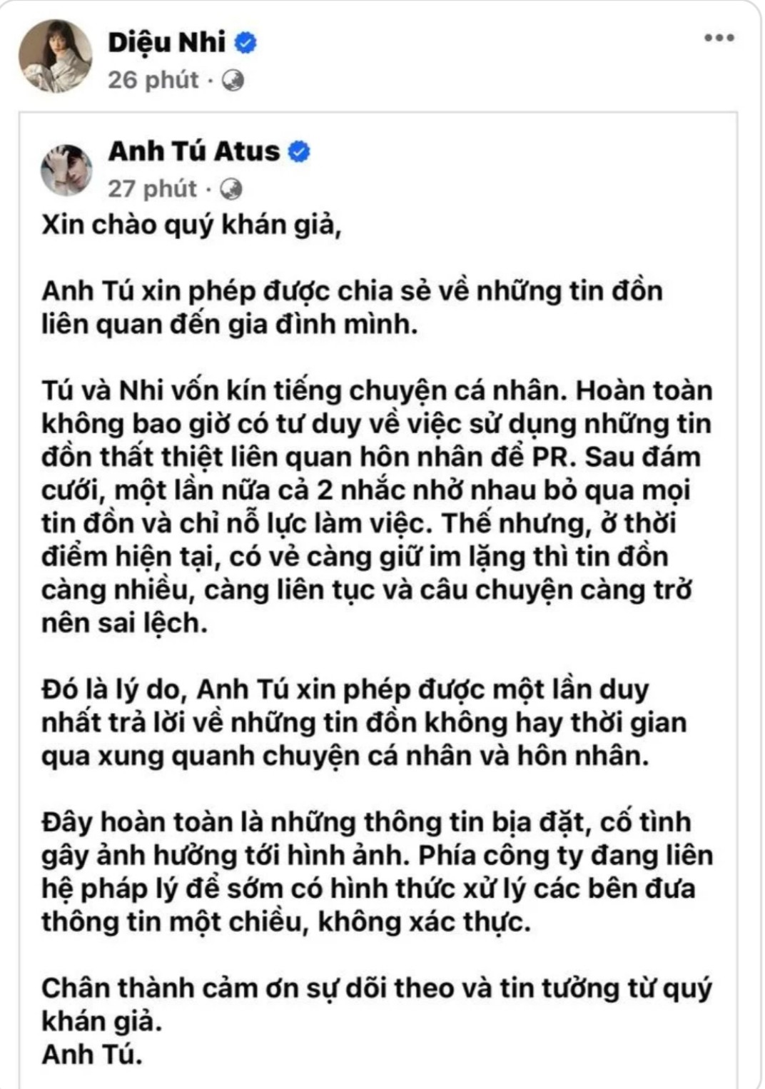 Anh Tú phủ nhận tin nhắn &quot;thả thính&quot; gái lạ, Diệu Nhi có ủng hộ chồng? - Ảnh 3.