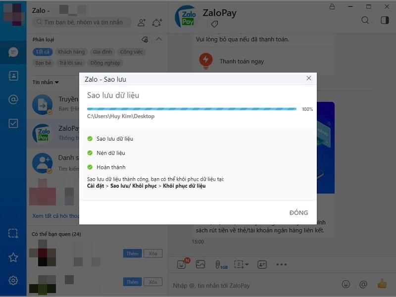 Cách Sao lưu và Phục hồi tin nhắn Zalo trên PC chỉ trong 1 phút - Ảnh 6.