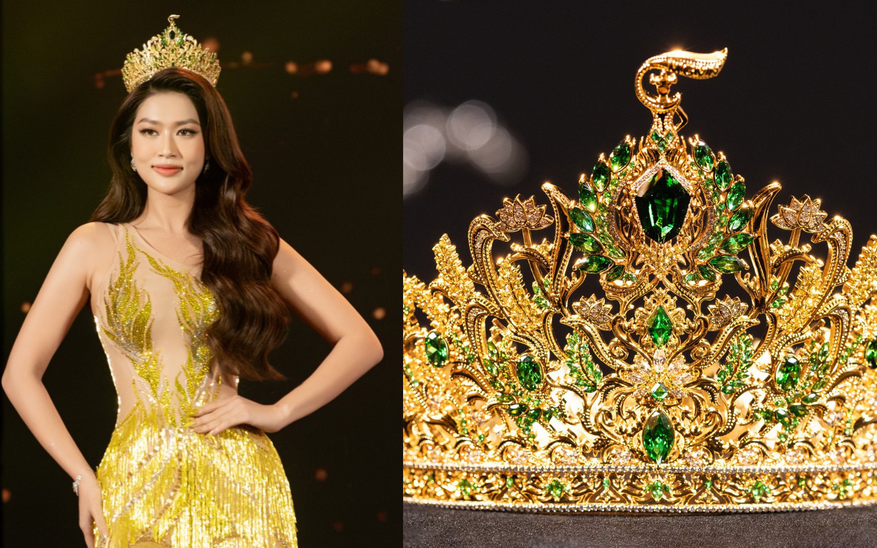 Vương miện Miss Grand Vietnam 2023 giá trị bao nhiêu khi được đính đá kim cương lấp lánh?