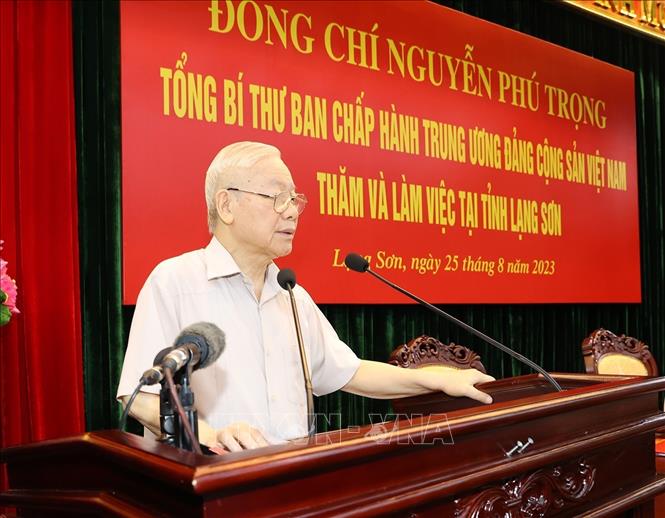 Tổng Bí thư Nguyễn Phú Trọng thăm và làm việc tại tỉnh Lạng Sơn - Ảnh 3.